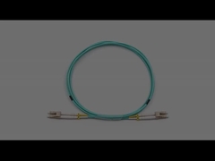 실내 LC/UPC에서 LC/UPC 듀플렉스 멀티모드 OM3 OFNR 광섬유 패치 케이블 2.0mm 아쿠아 재킷