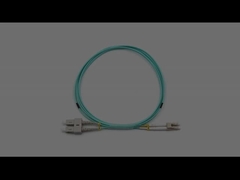 실내 LC에서 SC 듀플렉스 멀티모드 OM3 OFNR 광섬유 패치 케이블 2.0mm 아쿠아 재킷